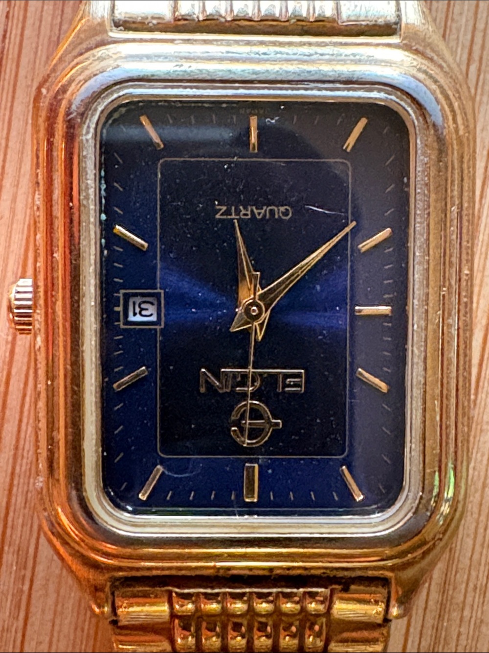 Quartz Gold-Tone Blue Dial Men's Watch